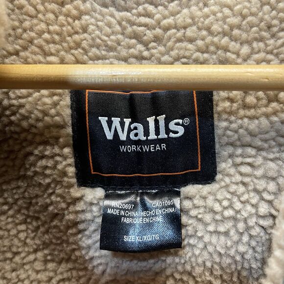 Walls Workwear Canvas Insulated Sherpa Lined Hooded Jacket Men's XL - Picture 8 of 10